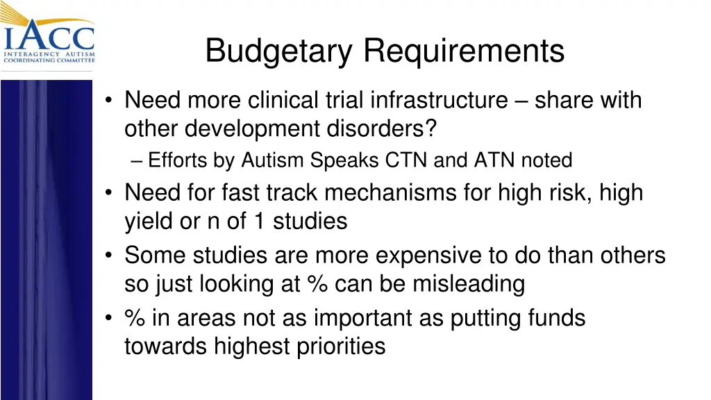 budgetary requirements 1