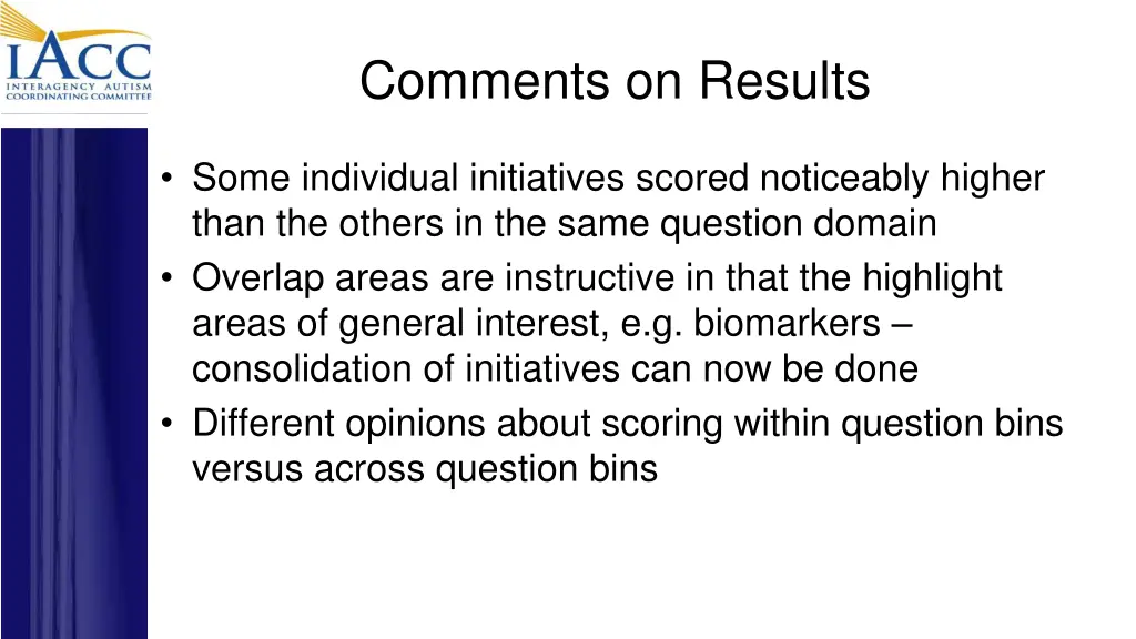 comments on results