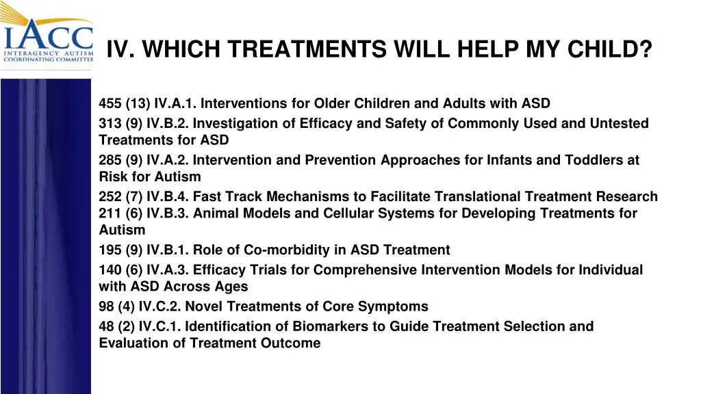 iv which treatments will help my child