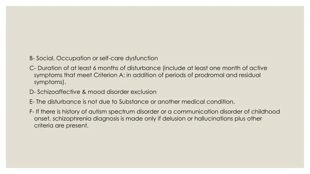 b social occupation or self care dysfunction