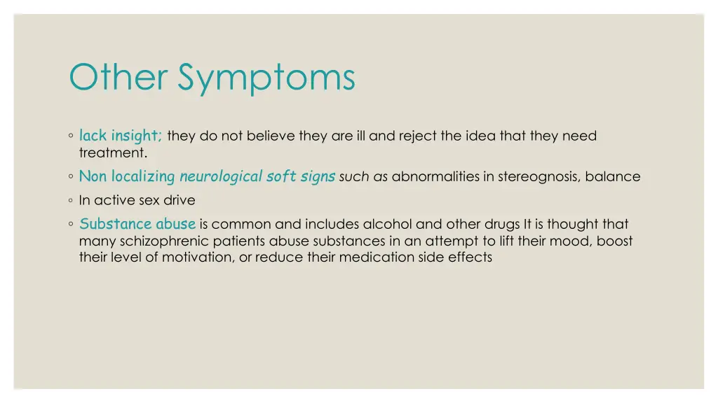 other symptoms
