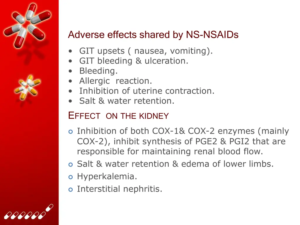adverse effects shared by ns nsaids