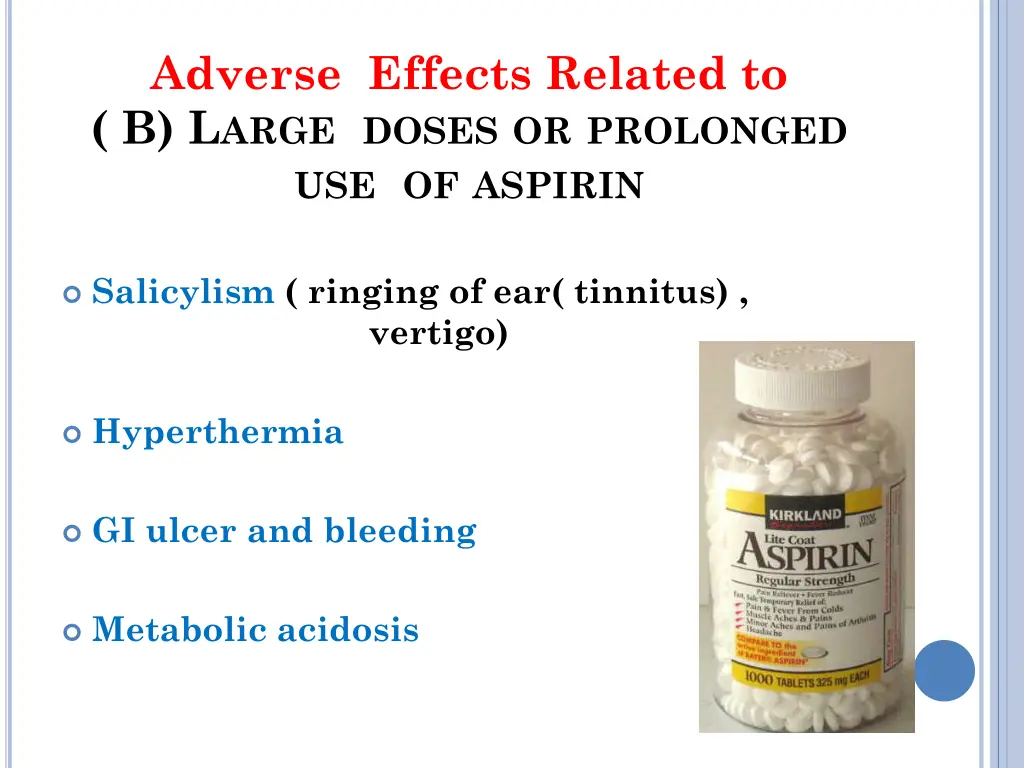 adverse effects related to b l arge doses