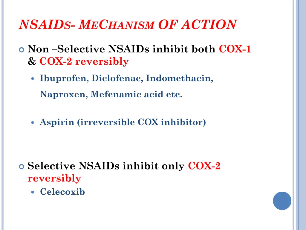 nsaid s m e c hanism of action