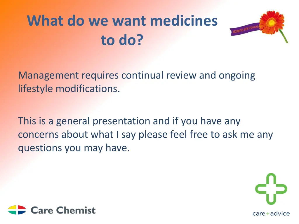 what do we want medicines to do 1