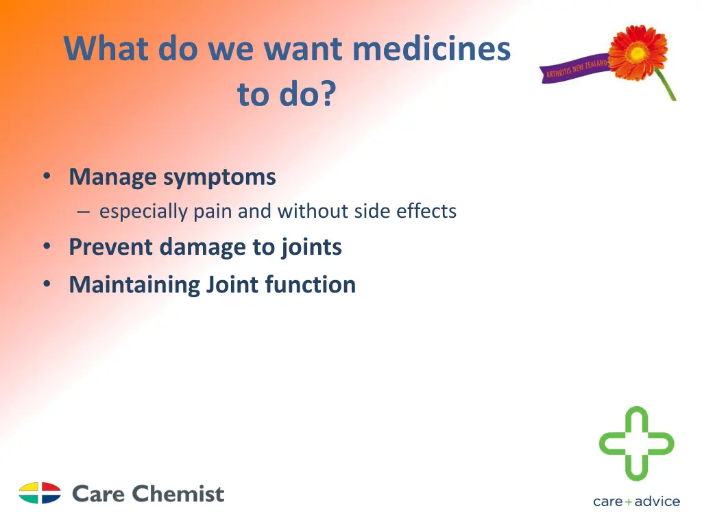 what do we want medicines to do