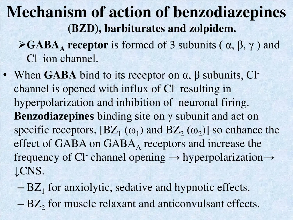mechanism of action of benzodiazepines
