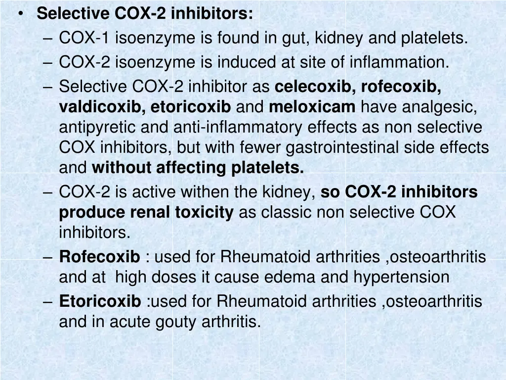 selective cox 2 inhibitors cox 1 isoenzyme