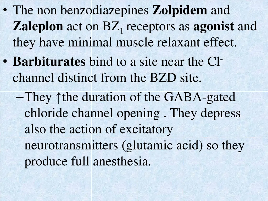 the non benzodiazepines zolpidem and zaleplon