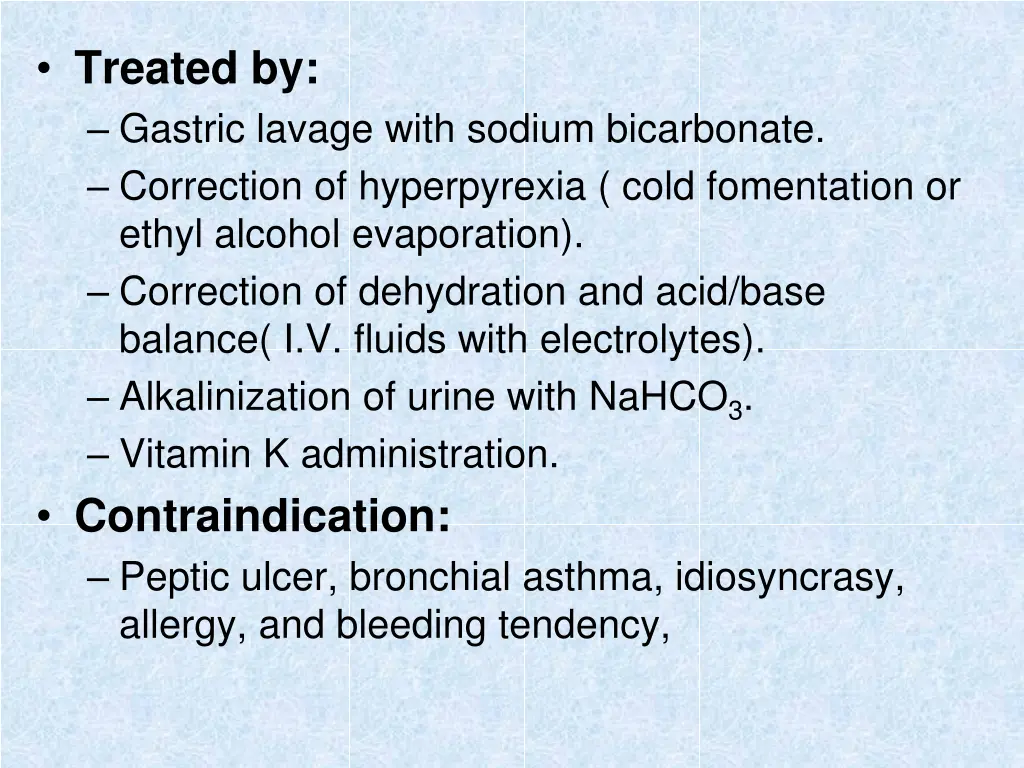 treated by gastric lavage with sodium bicarbonate