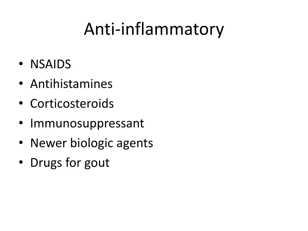 anti inflammatory
