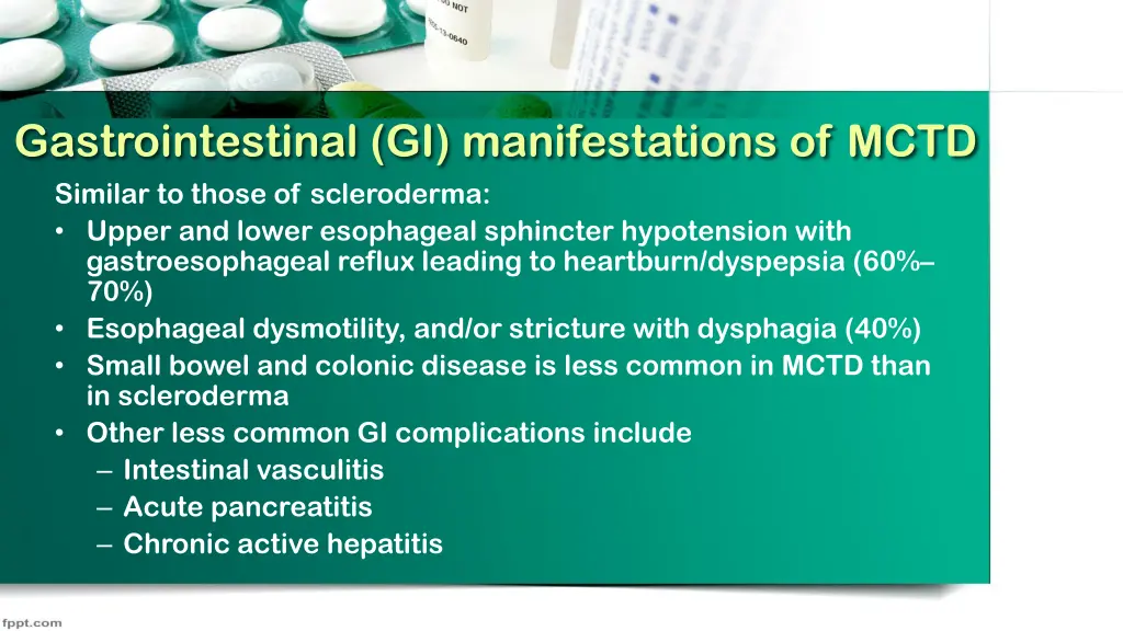 gastrointestinal gi manifestations of mctd