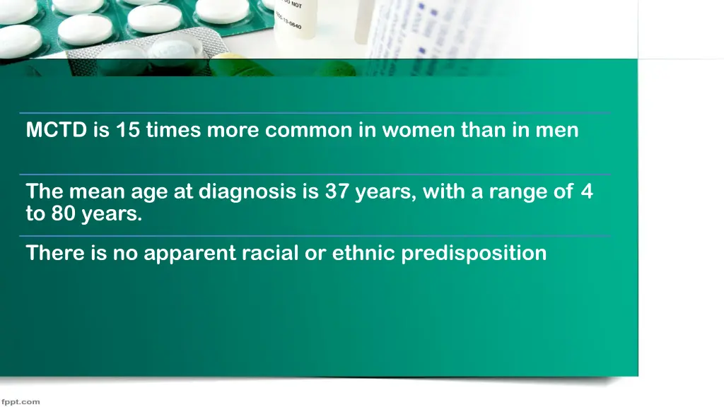 mctd is 15 times more common in women than in men