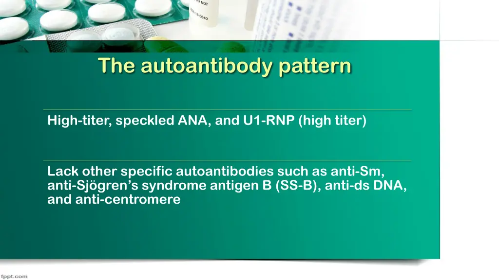 the autoantibody pattern