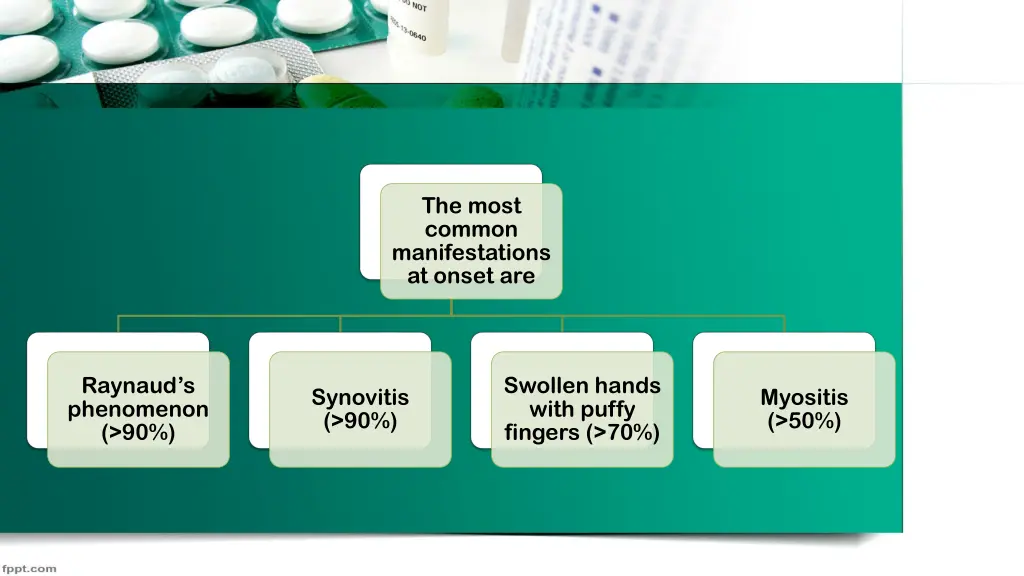 the most common manifestations at onset are