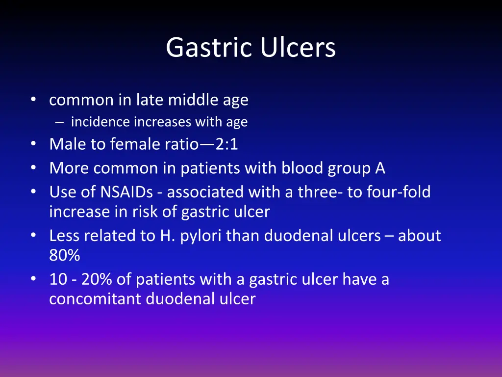 gastric ulcers
