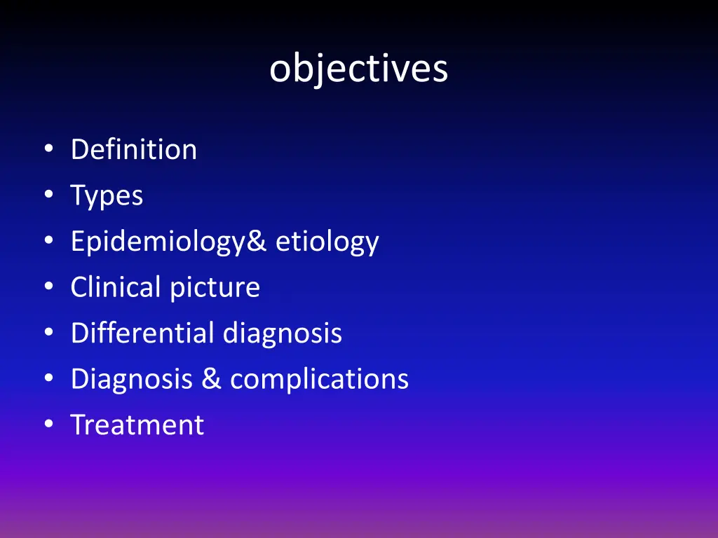 objectives