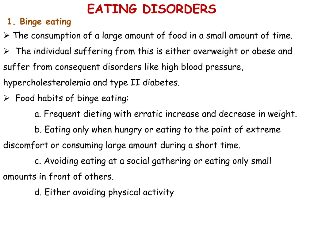 eating disorders