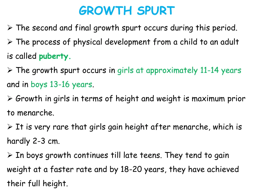 growth spurt