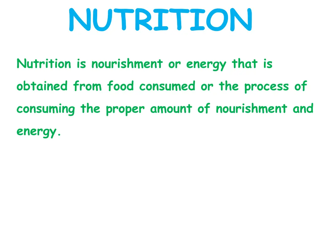 nutrition