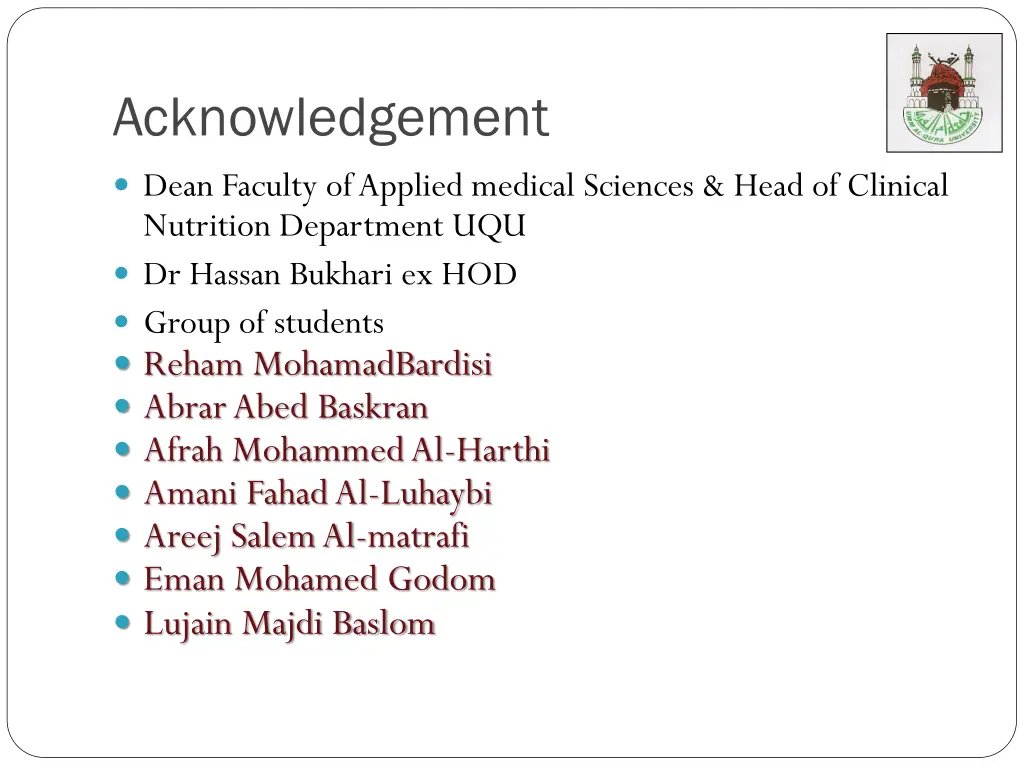 acknowledgement
