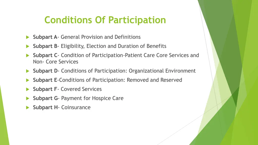 conditions of participation