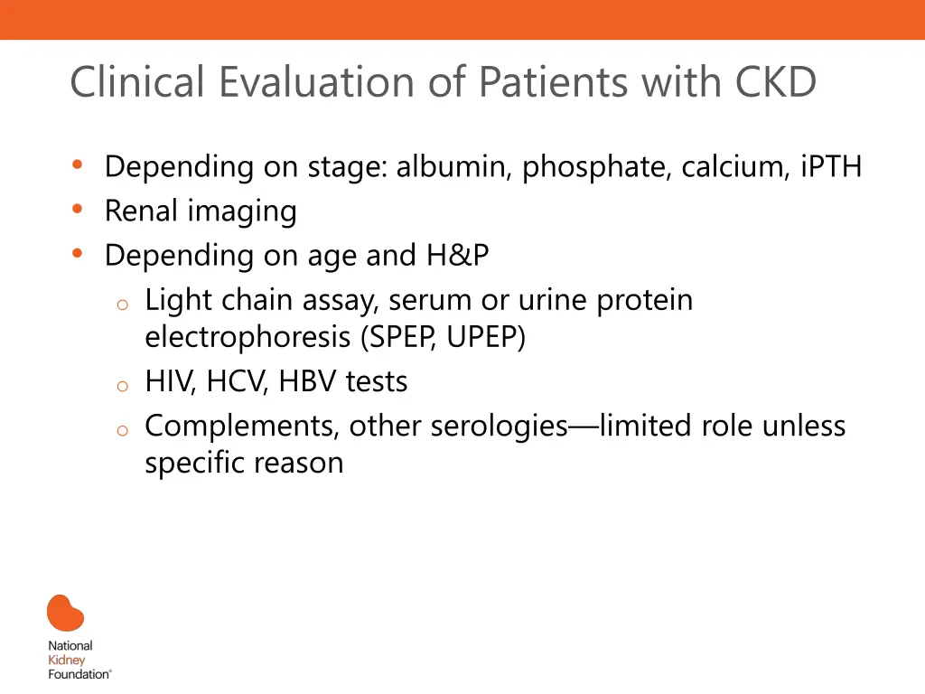 clinical evaluation of patients with ckd 1