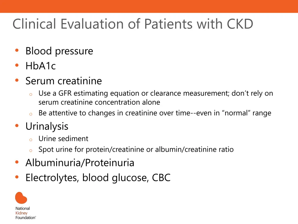 clinical evaluation of patients with ckd