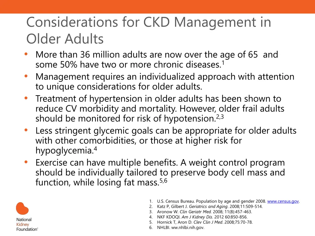 considerations for ckd management in older adults