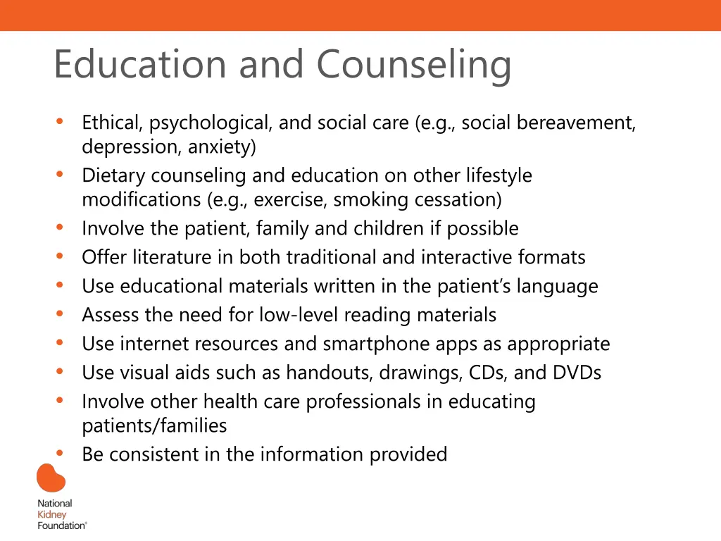education and counseling