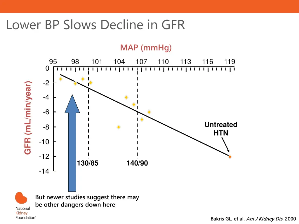 lower bp slows decline in gfr