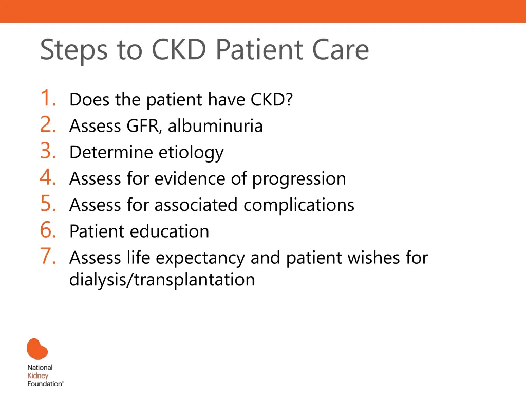 steps to ckd patient care