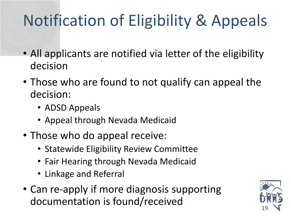notification of eligibility appeals