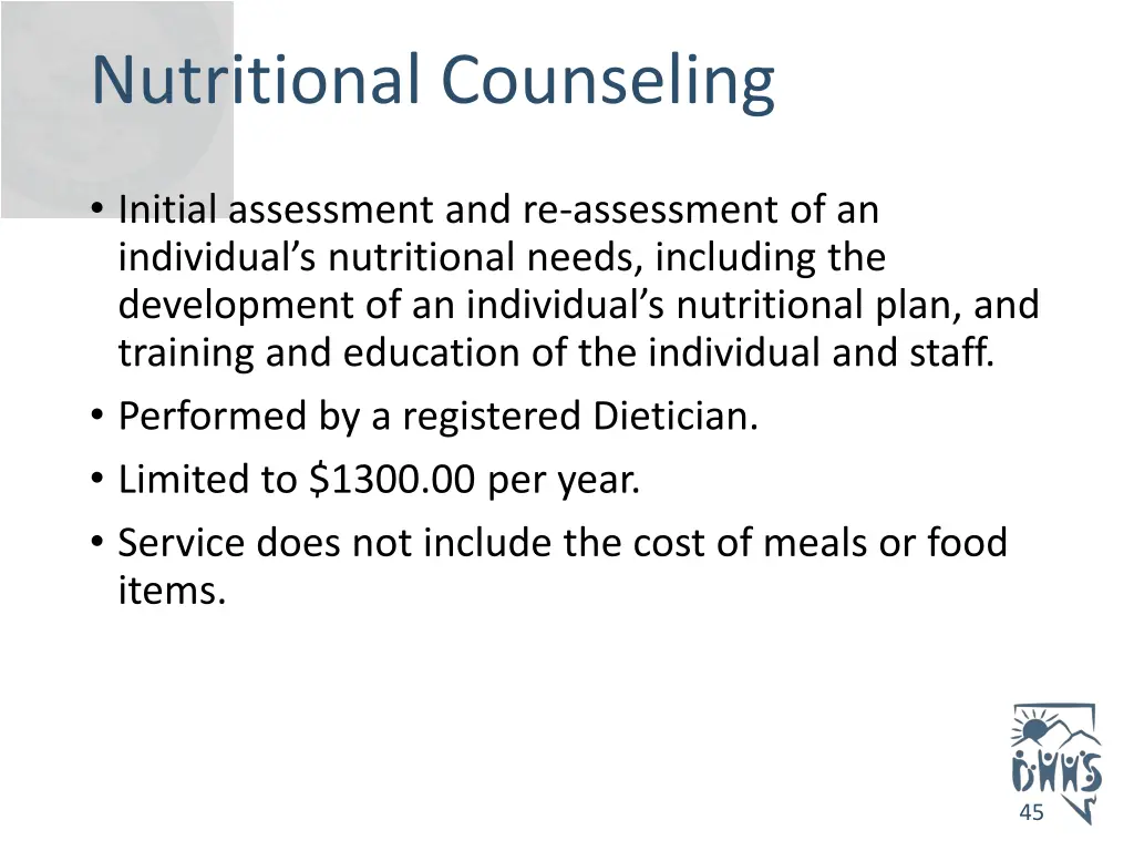 nutritional counseling