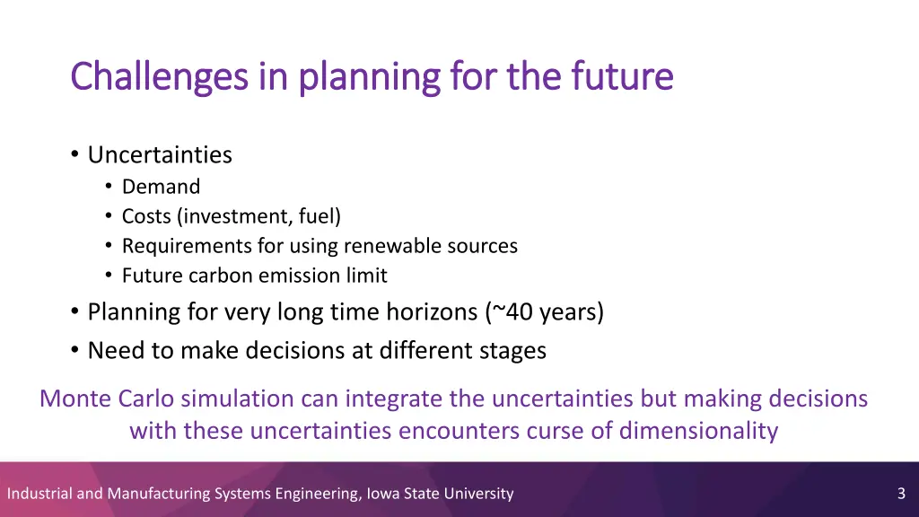challenges in planning for the future challenges