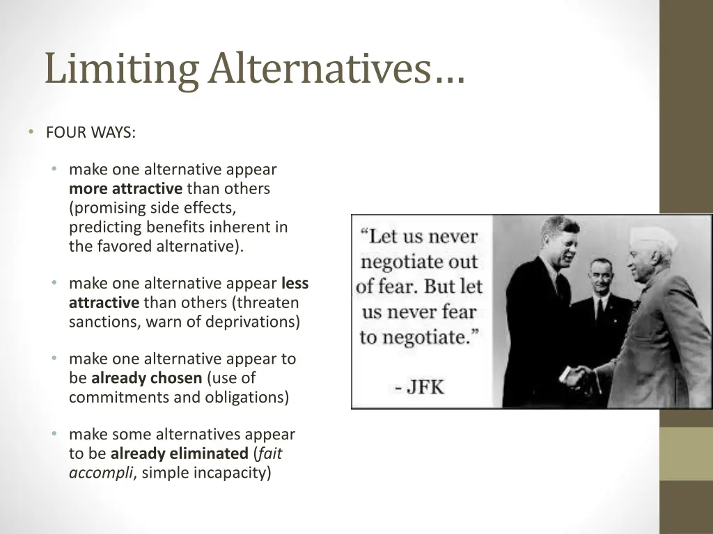 limiting alternatives