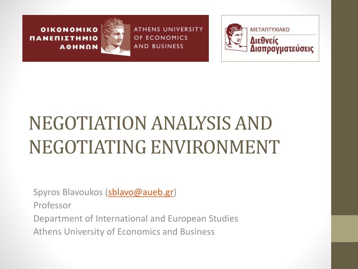 negotiation analysis and negotiating environment