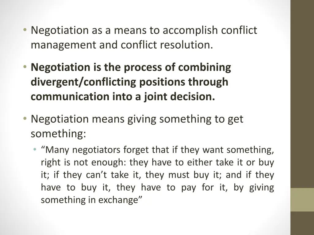 negotiation as a means to accomplish conflict