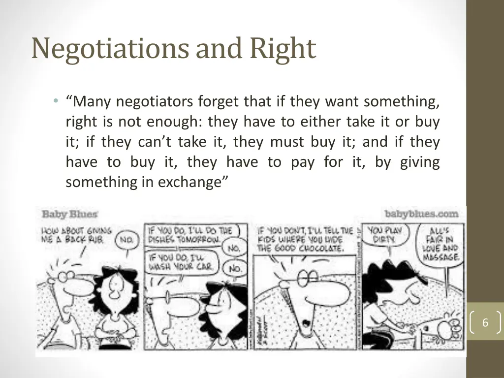 negotiations and right