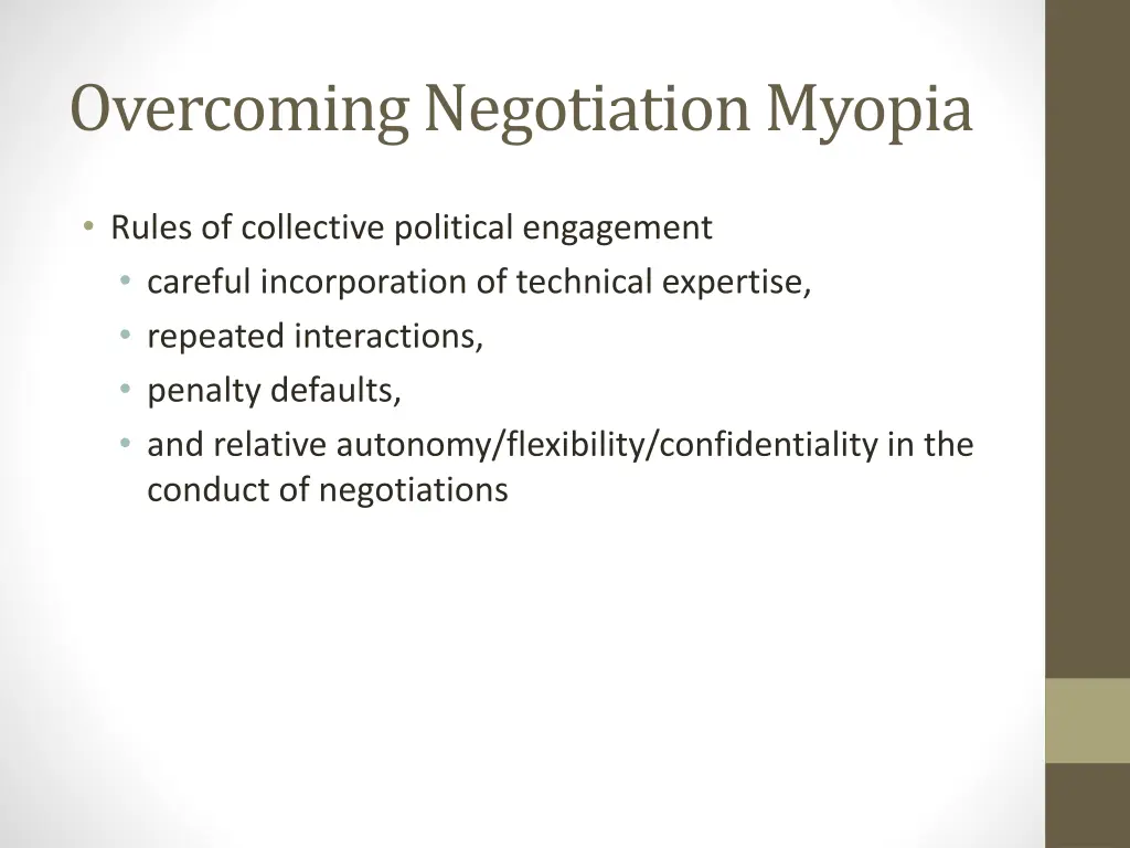 overcoming negotiation myopia