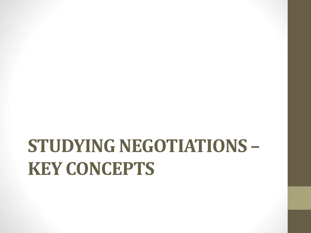 studying negotiations key concepts