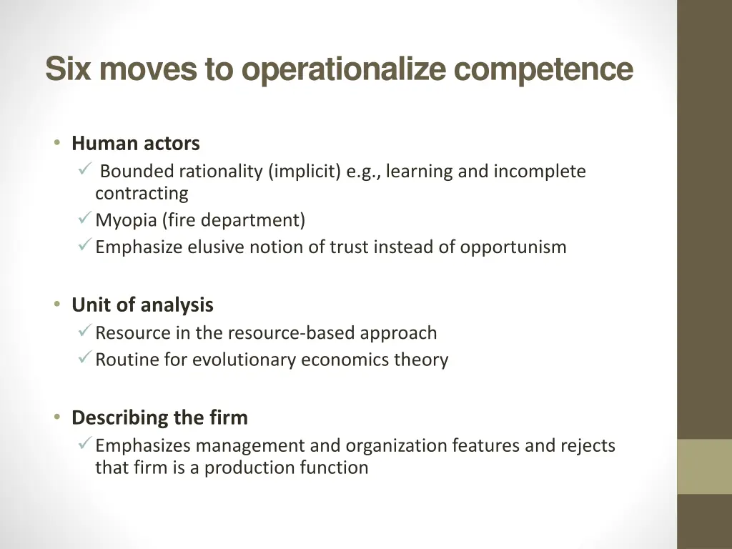 six moves to operationalize competence