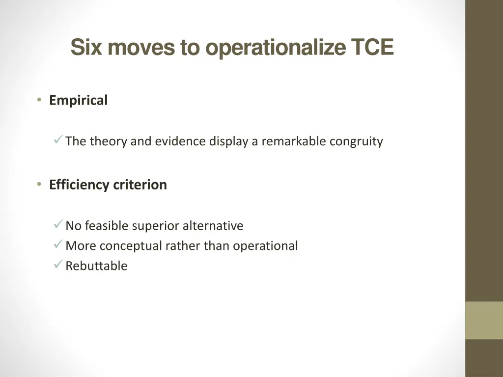 six moves to operationalize tce 2
