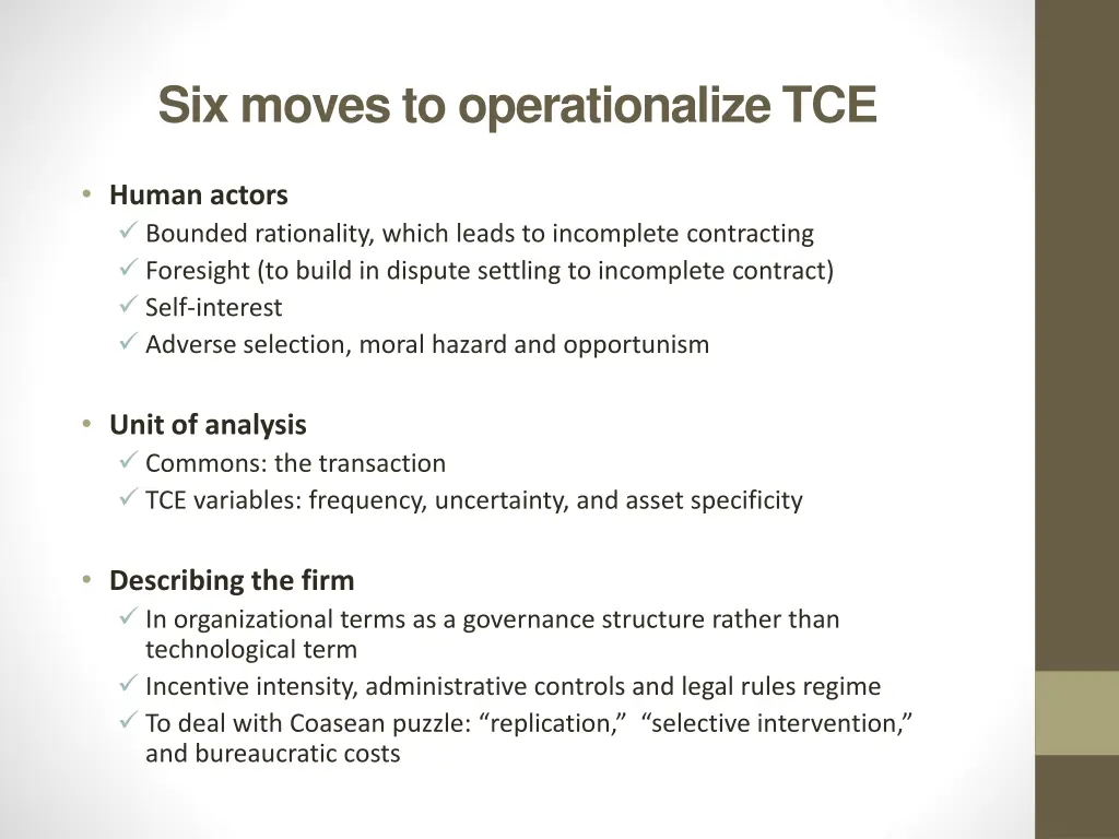 six moves to operationalize tce