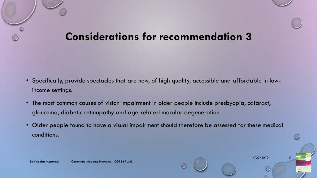 considerations for recommendation 3 1