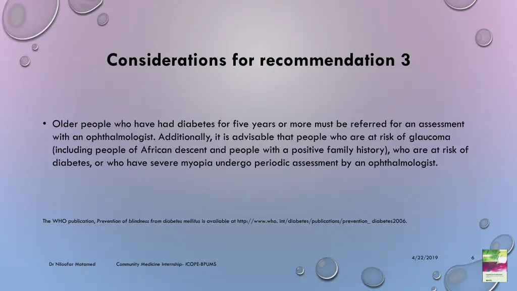 considerations for recommendation 3 2