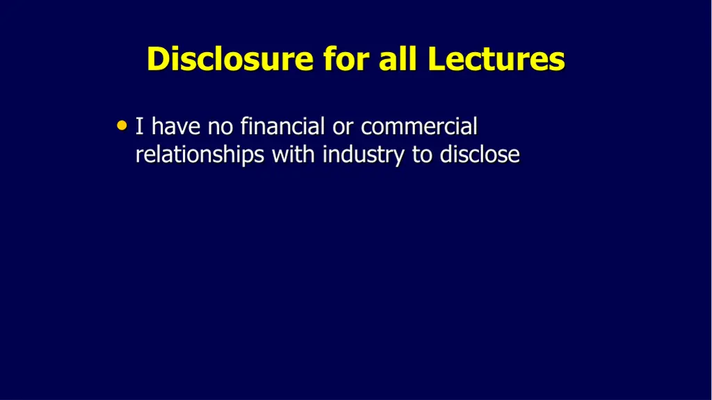 disclosure for all lectures
