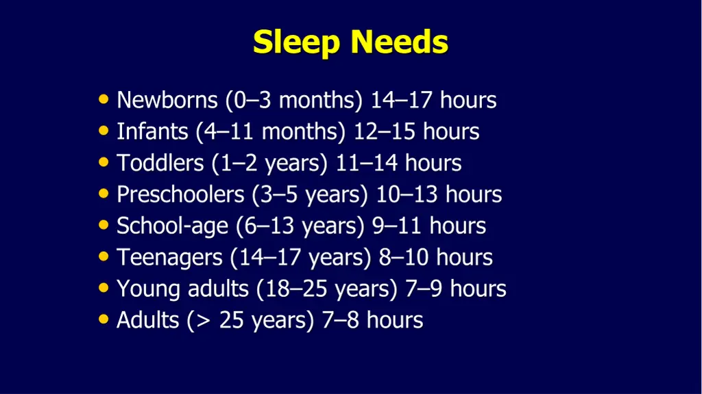sleep needs