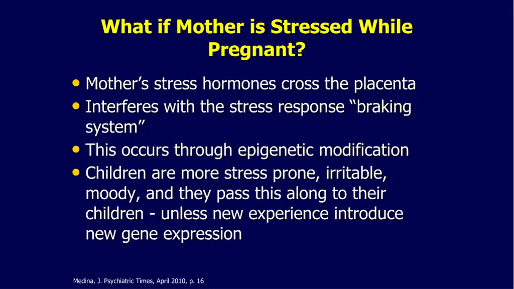 what if mother is stressed while pregnant mother