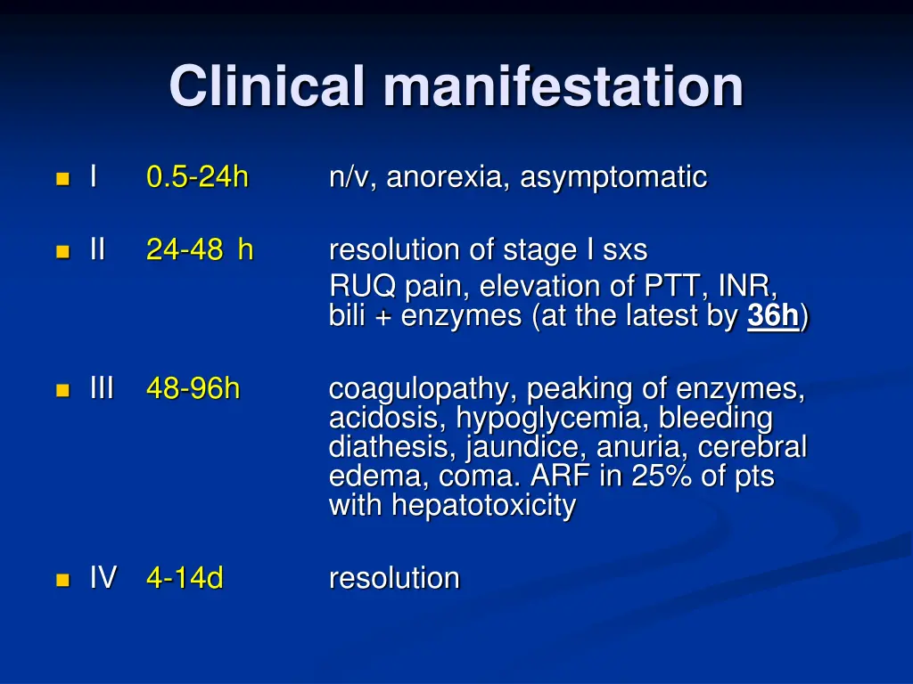 clinical manifestation